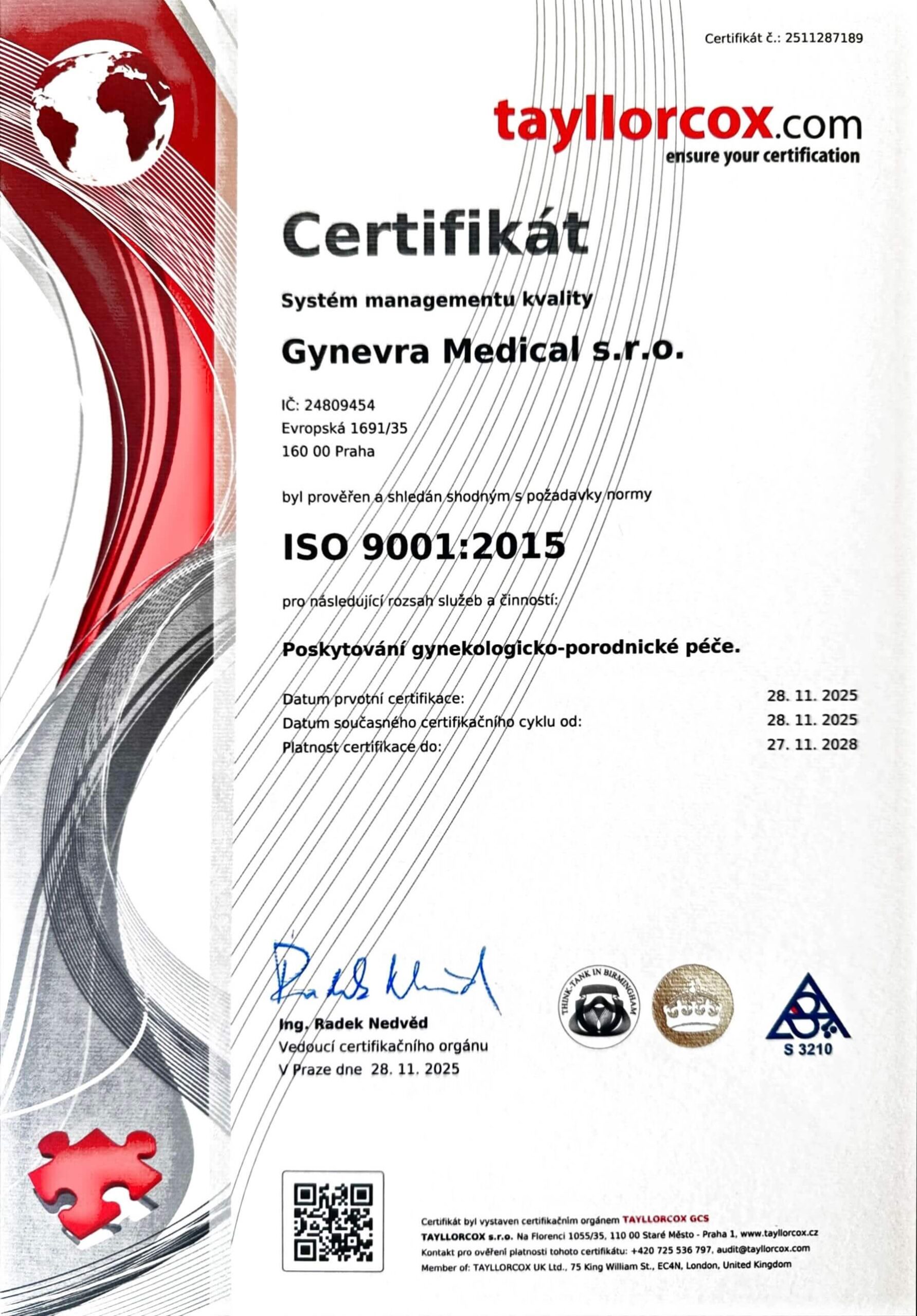 Certifikát_Tayllorcox Certifikát Tayllorcox