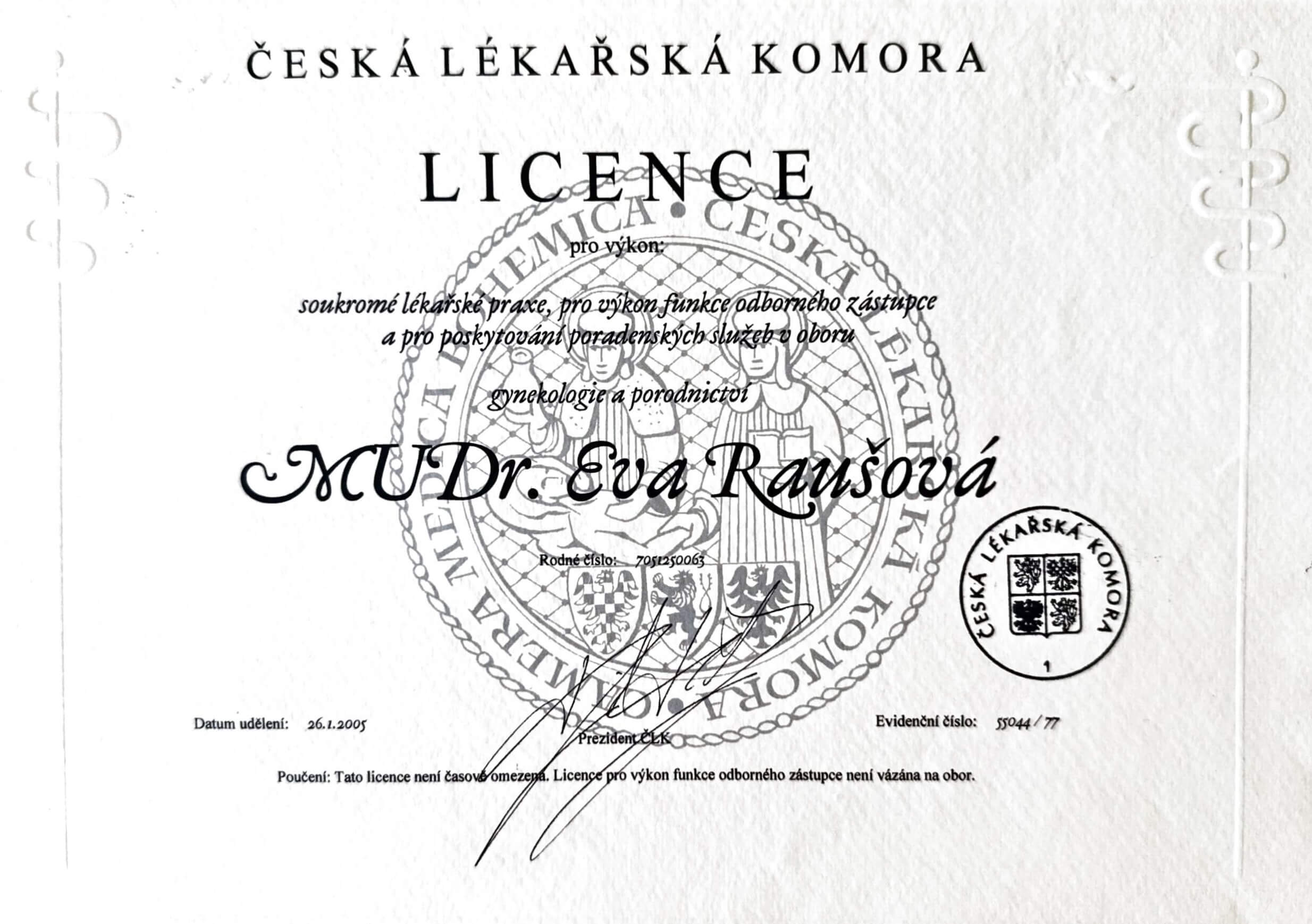 Licence_Česká_lékařská_komora Licence Česká lékařská komora